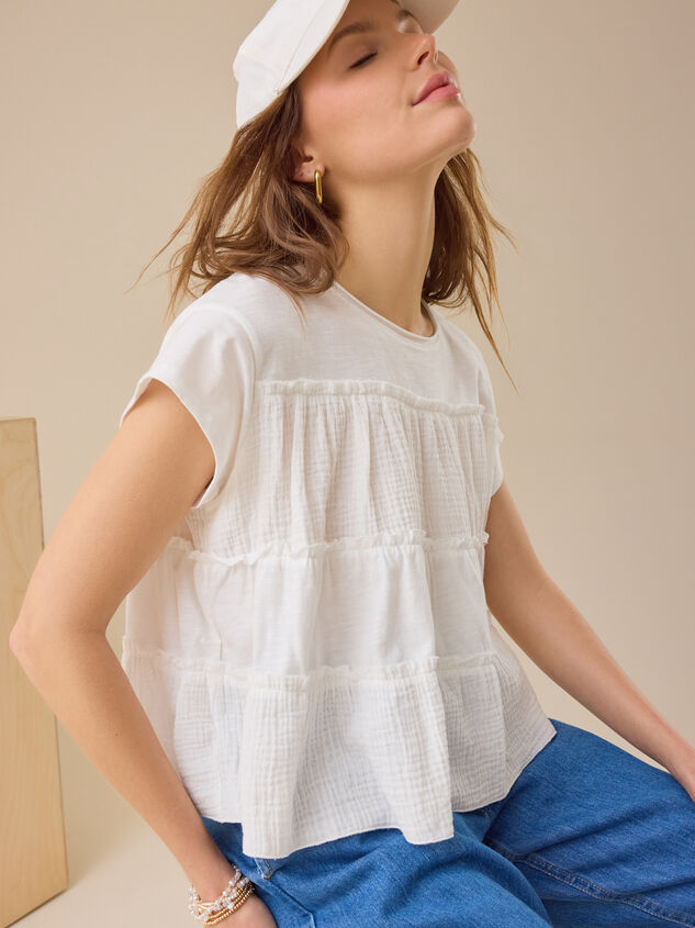 Rebecca Tiered Babydoll Top Detail 3 - TULLABEE