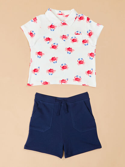 Crabby Cuties Boys Polo Set - TULLABEE