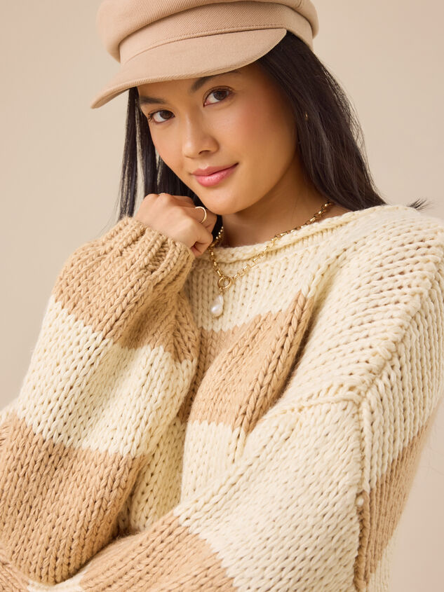 Fawn Striped Sweater Detail 4 - TULLABEE