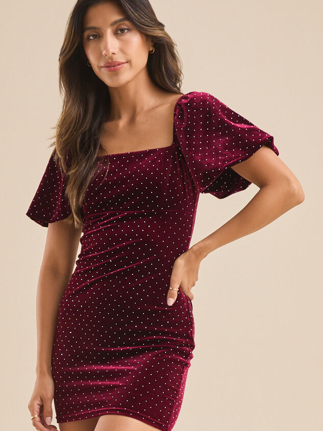 Lana Velvet Rhinestone Mini Dress - TULLABEE