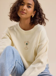 Cherish Beaded Martini Cropped Sweater Detail 3 - TULLABEE