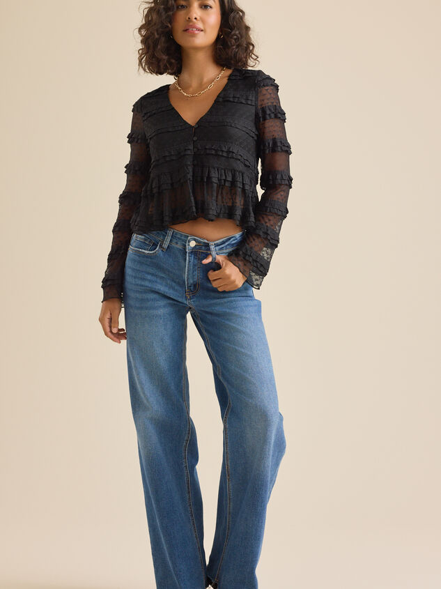 Wrennie Ruffle Mesh Top Detail 5 - TULLABEE