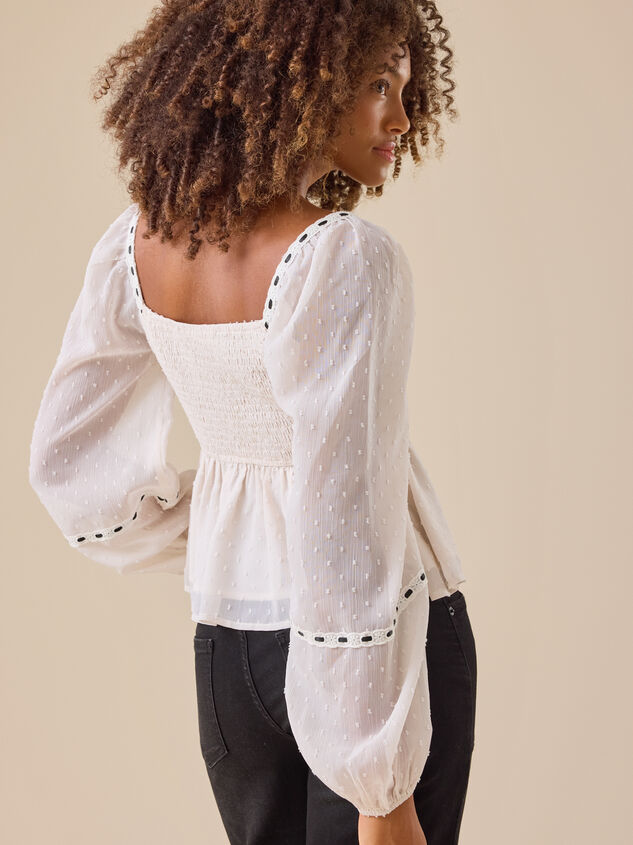 Gemma Ribbon Babydoll Top Detail 5 - TULLABEE