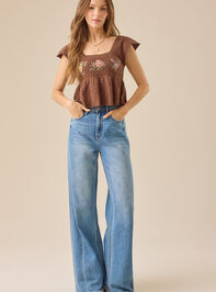 Brynlee Floral Babydoll Top Detail 2 - TULLABEE