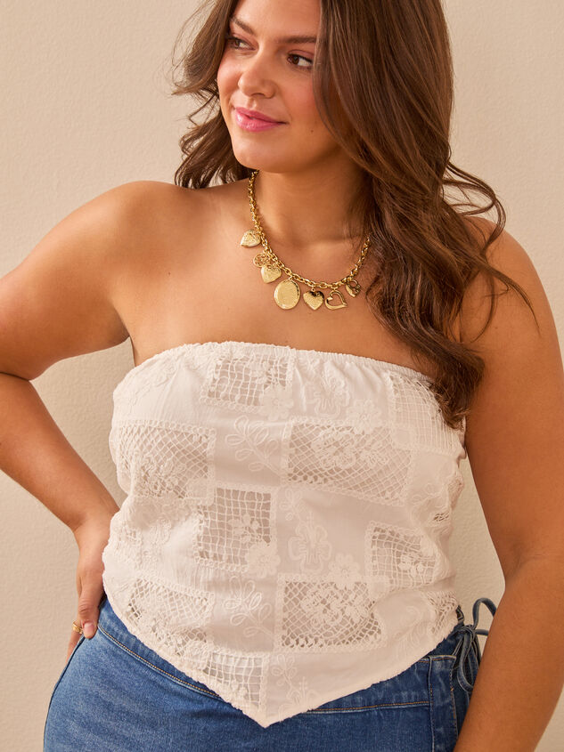 Astrid Embroidered Tube Top Detail 3 - TULLABEE
