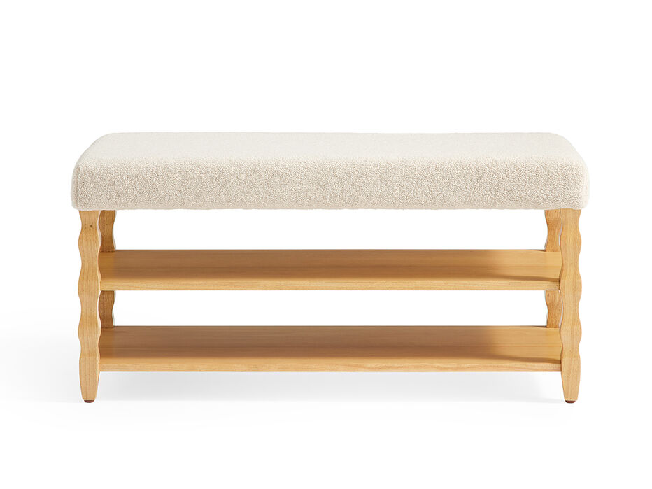 Hudson Upholstered & Wood Storage Bench - TULLABEE - 
