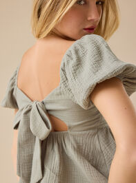 Nia Tie Back Babydoll Top Detail 6 - TULLABEE