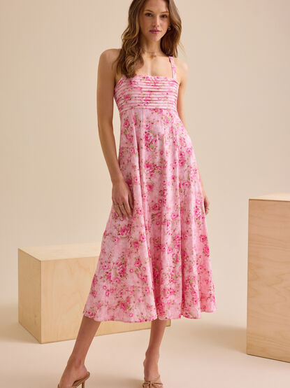 Austinly Floral Midi Dress - TULLABEE