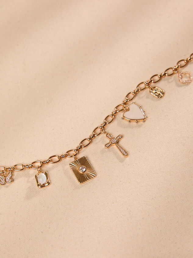 Golden Muse Charm Necklace Detail 2 - TULLABEE