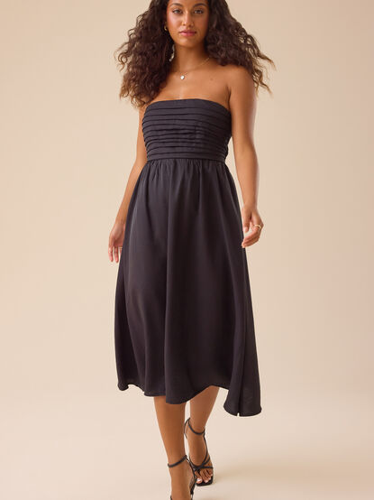 Serena Strapless Midi Dress - TULLABEE