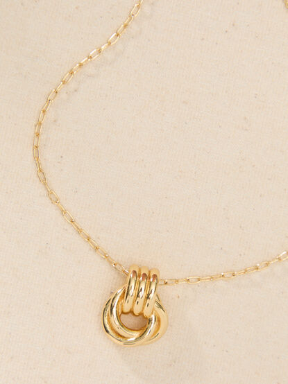 18K Gold Door Knocker Charm Necklace - TULLABEE