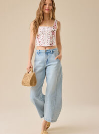 Gina Floral Hook and Eye Corset Detail 2 - TULLABEE