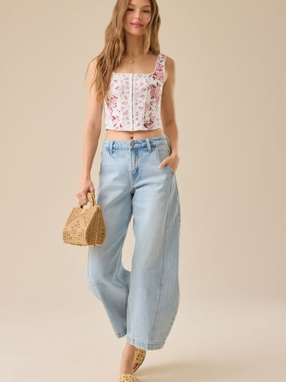 Gina Floral Hook and Eye Corset - TULLABEE