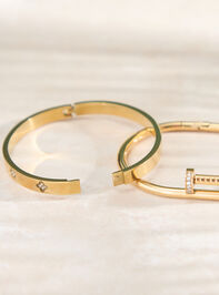Stainless Steel Wrapped Nail Bangle Set Detail 3 - TULLABEE