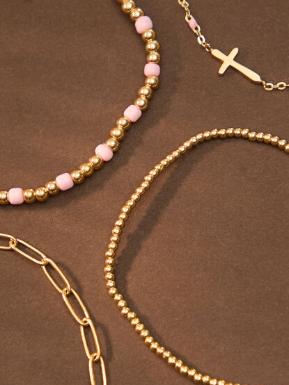 Gold Cross Bracelet Set - TULLABEE