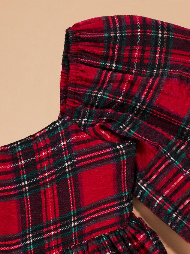 Marley Plaid Toddler Dress Detail 3 - TULLABEE