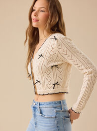 Cece Delicate Bow Cardigan Detail 3 - TULLABEE