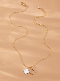 18K Gold Double Clover Necklace - TULLABEE