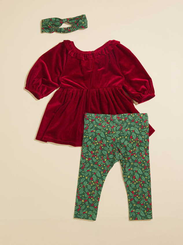 Holly Baby Velvet Tunic and Leggings Set Detail 3 - TULLABEE