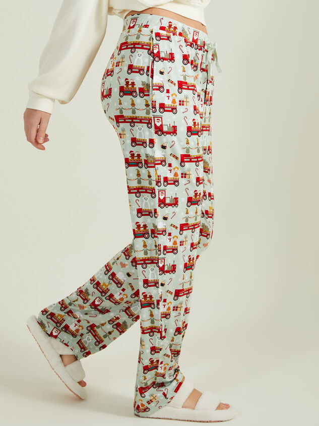 Christmas Train Adult Lounge Pants Detail 4 - TULLABEE