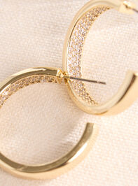 18K Gold Inside Out Hoop Earrings - TULLABEE