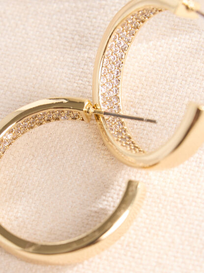 18K Gold Inside Out Hoop Earrings - TULLABEE