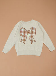 Gingham Bow Sweatshirt - TULLABEE