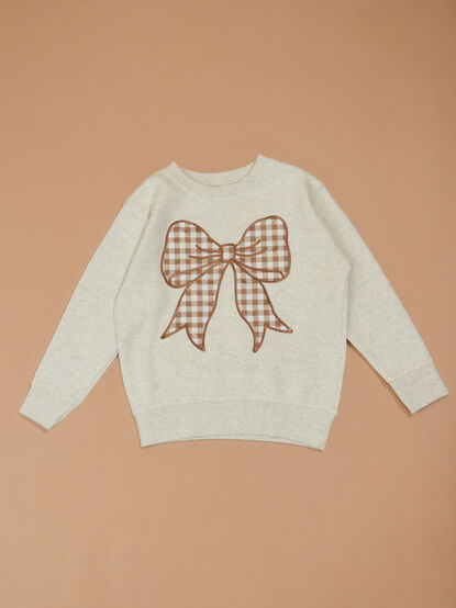 Gingham Bow Sweatshirt - TULLABEE