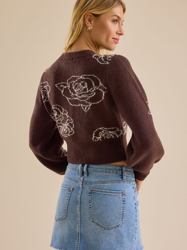 Madi Patterned Rose Sweater Detail 5 - TULLABEE