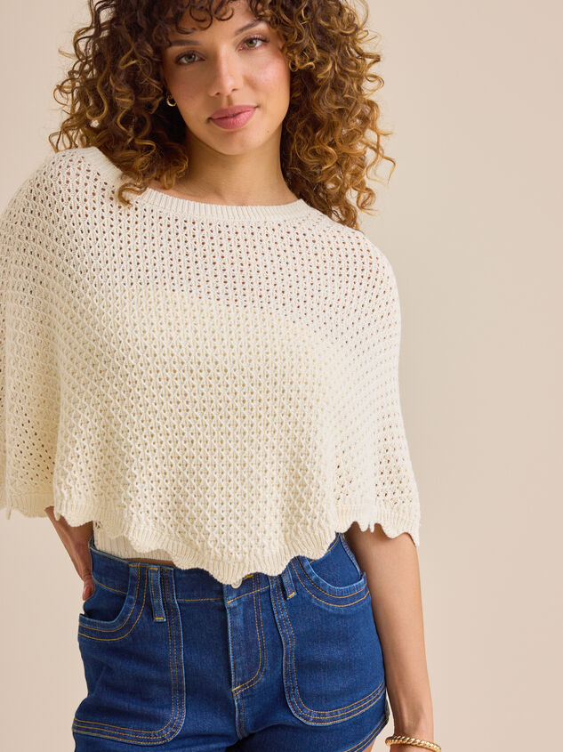 Carlie Sweater Poncho Detail 2 - TULLABEE