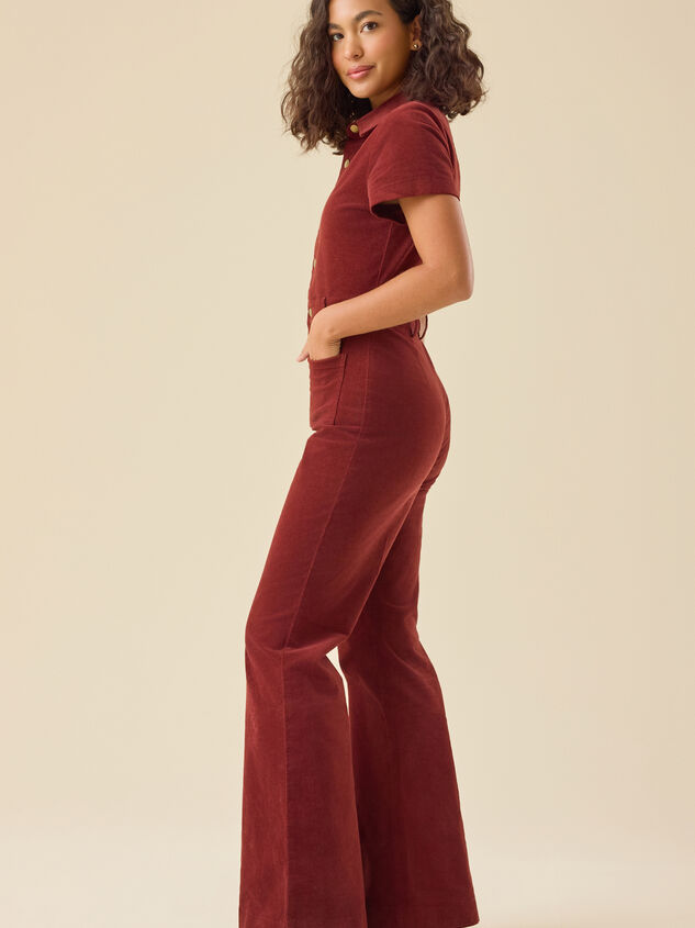 Arlet Corduroy Flare Jumpsuit Detail 5 - TULLABEE
