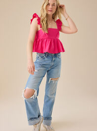 Betsy Bow Back Babydoll Tank Detail 2 - TULLABEE