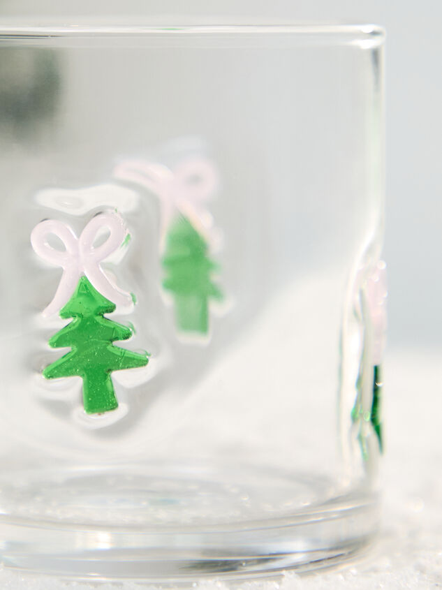 Pink Bows And Pines Juice Glass Detail 2 - TULLABEE