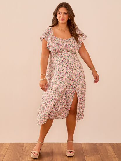 Sarah Floral Midi Dress - TULLABEE