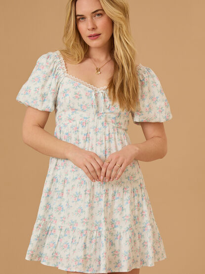 Nyari Tie Front Floral Mini Dress - TULLABEE