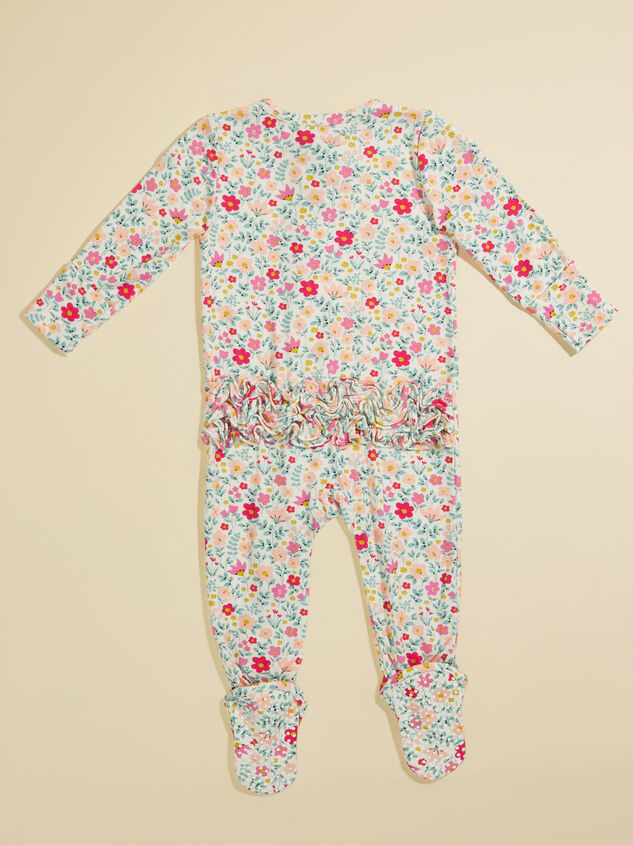 Phoebe Floral Ruffle Footie Detail 2 - TULLABEE
