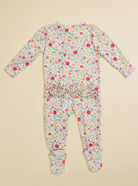 Phoebe Floral Ruffle Footie Detail 2 - TULLABEE
