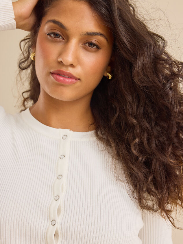 Viola Ribbed Cardigan Detail 3 - TULLABEE