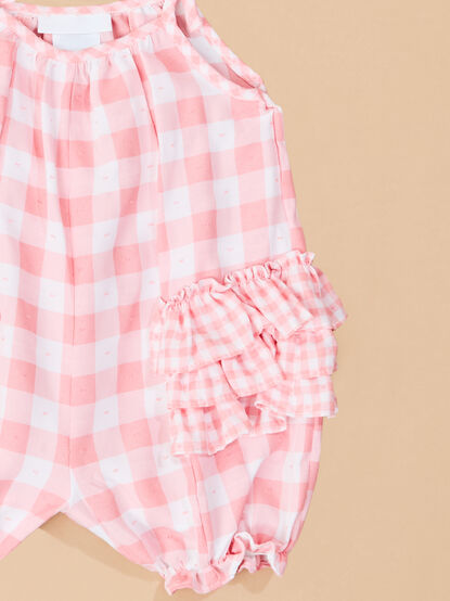 Kallie Checkered and Ruffle Bubble - TULLABEE
