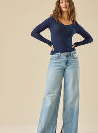 Victoria Lace Ribbed Top Detail 2 - TULLABEE