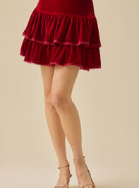 Giovanna Velvet Mini Skirt Detail 2 - TULLABEE