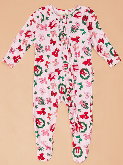 Christmas Cheer Ruffle Footie - TULLABEE