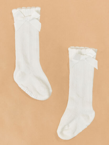 Bella Bow Knee High Socks by Mudpie - TULLABEE