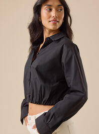Teagan Banded Hem Button-Up Detail 2 - TULLABEE