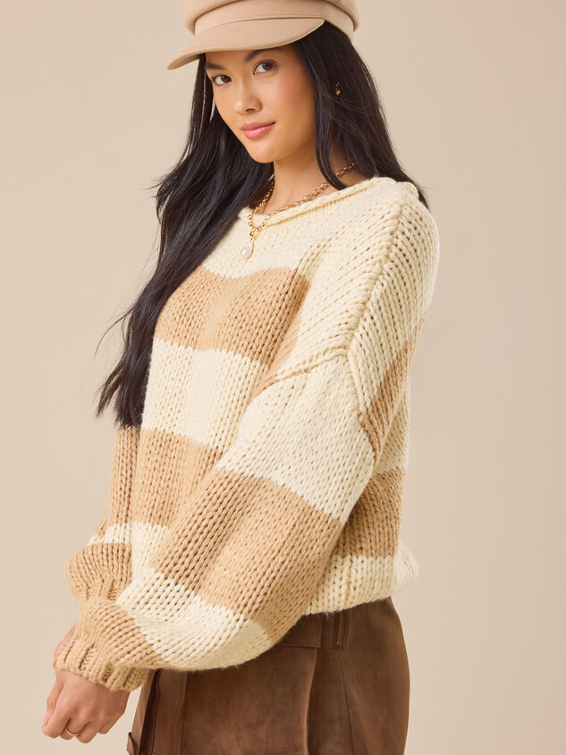 Fawn Striped Sweater Detail 5 - TULLABEE