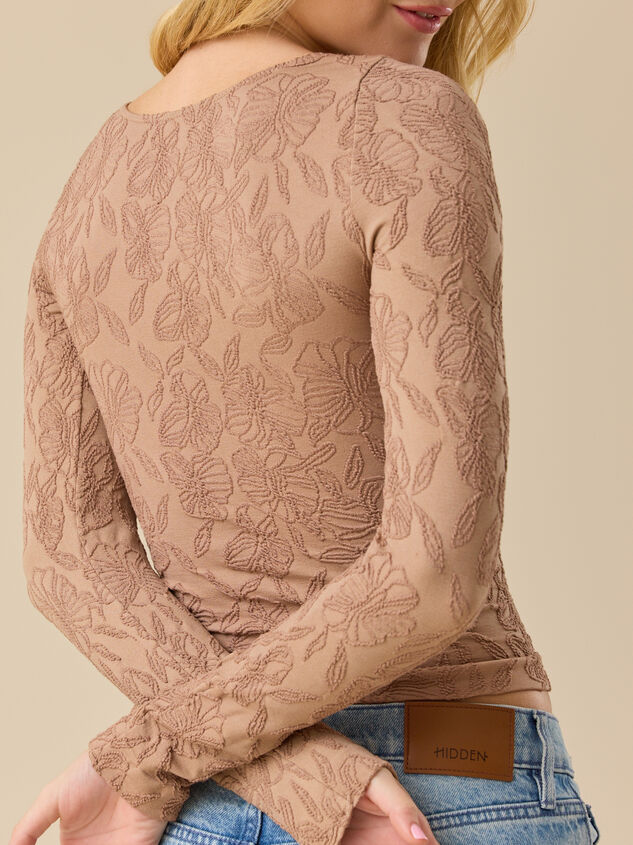 Kay Long Sleeve Jacquard Cami Detail 4 - TULLABEE