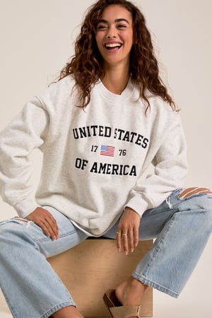 Embroidered United States Sweatshirt - Altar'd State - 