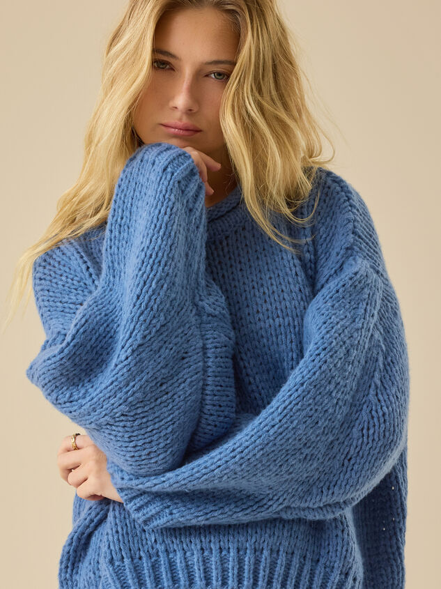 Maeve Chunky Roll Neck Sweater Detail 4 - TULLABEE