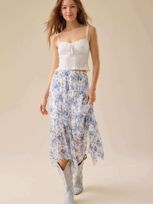 Embry Floral Midi Skirt Detail 6 - TULLABEE