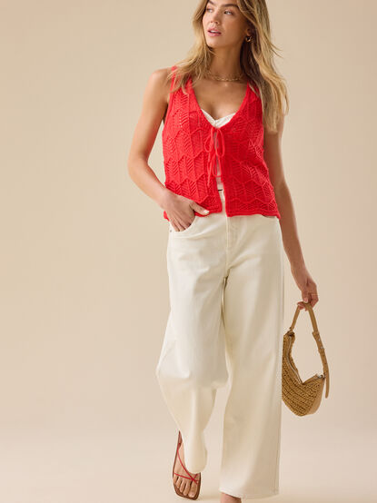 Elowen Crochet Tie Front Top - TULLABEE